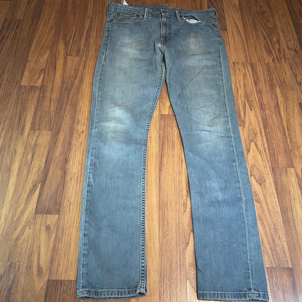 Levis 510 Skinny Fit Jeans Mens 36x34 Light Wash Blue Denim Pants 05510-0128